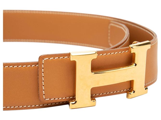 Cintura reversibile Hermès Constance H in pelle Box Calf marrone - vista 4