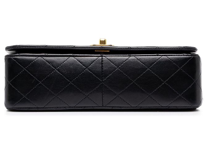 Schwarze Chanel CC Quilted Lambskin Full Single Flap Schultertasche - Ansicht 3