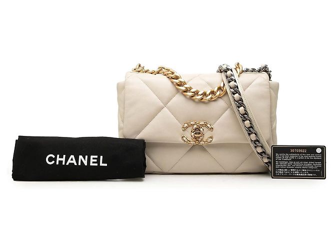 Bolso Chanel 19 Flap Medium de piel de cordero marrón Castaño - vista 7