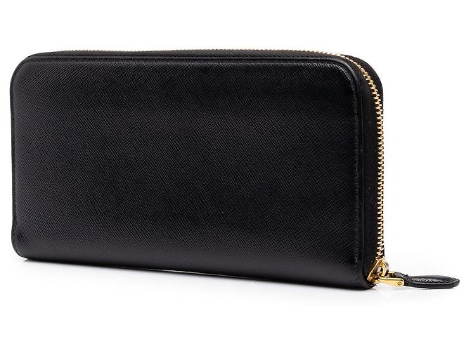 Cartera de viaje Prada Saffiano negra con cremallera, carteras largas Negro - vista 2