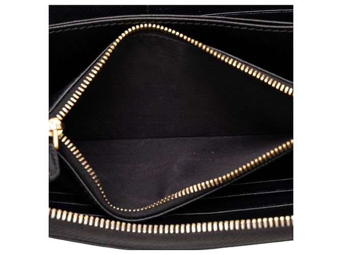 Cartera de viaje Prada Saffiano negra con cremallera, carteras largas Negro - vista 4