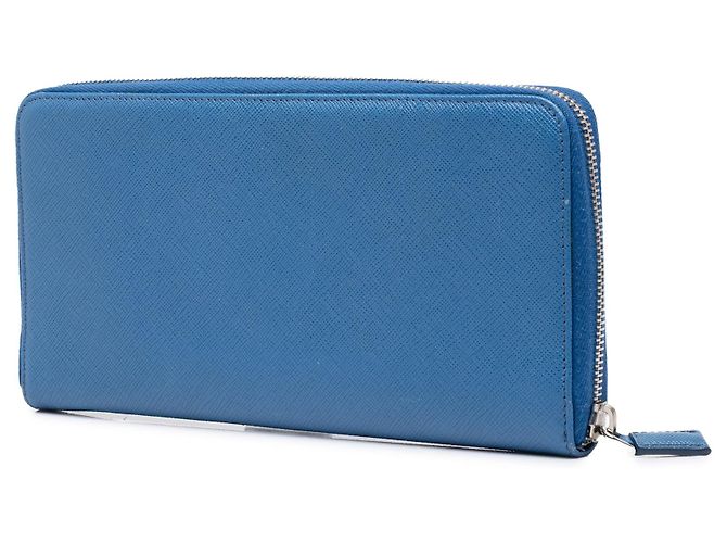 Blue Prada Saffiano Zip Around Travel Organizer Wallet Long Wallets - view 2