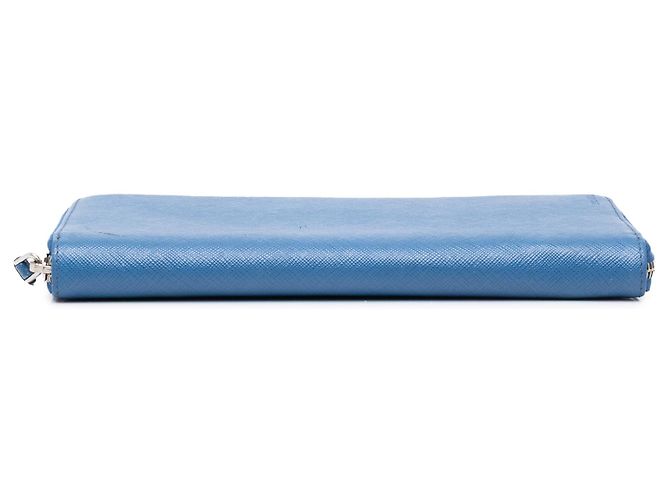 Blue Prada Saffiano Zip Around Travel Organizer Wallet Long Wallets - view 3