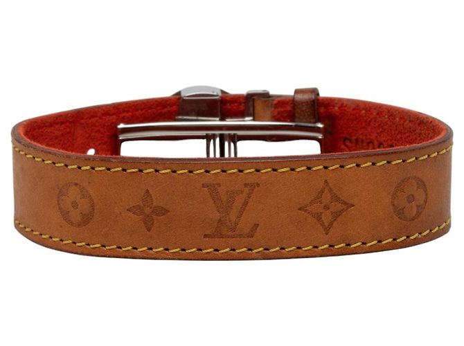 Bracciale dei desideri Louis Vuitton Monogram in Vachetta marrone - vista 3