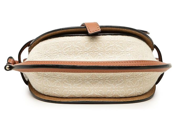Borsa a tracolla Gate Mini Bicolor LOEWE in tela Anagram e vitello liscio Beige - vista 3