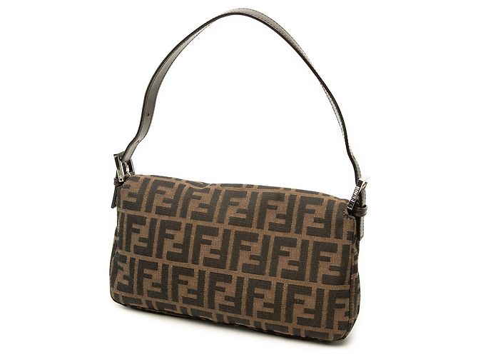 Fendi Zucca Canvas Baguette Schultertasche Braun - Ansicht 2
