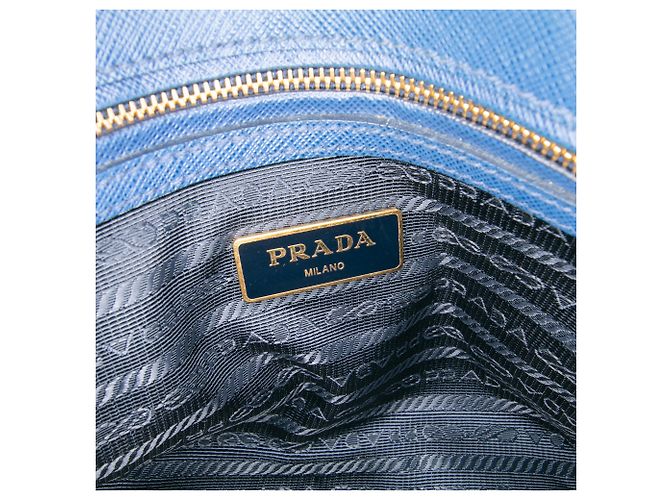 Prada Small Saffiano Lux Promenade Satchel Blau - Ansicht 5