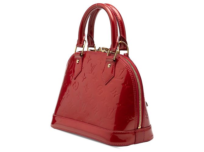 Sac Louis Vuitton Monogram Vernis Alma BB rouge - vue 2