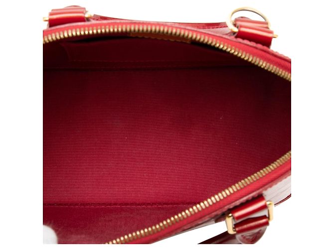 Sac Louis Vuitton Monogram Vernis Alma BB rouge - vue 4