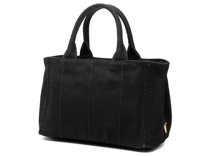 Tote Bolsa Prada Small Canvas Canapa Logo Preta Preto - vista 2