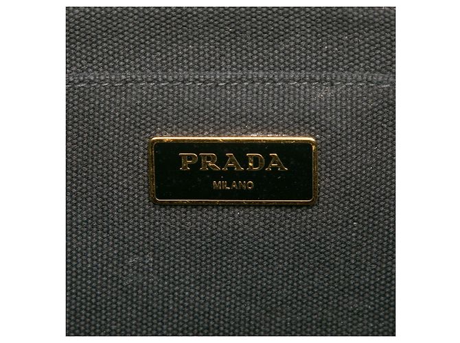 Tote Bolsa Prada Small Canvas Canapa Logo Preta Preto - vista 5