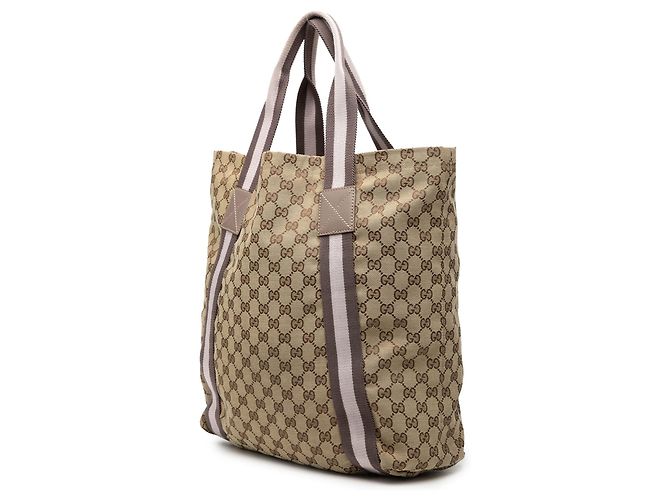 Bolso Tote Gucci GG Canvas Web Beige - vista 2