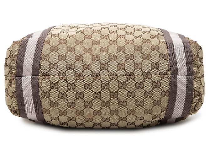 Bolso Tote Gucci GG Canvas Web Beige - vista 3