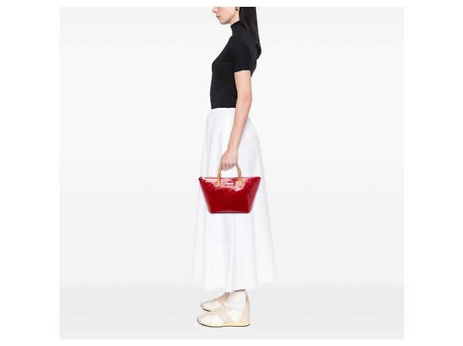 Bolso Louis Vuitton Monogram Vernis Bellevue PM rojo Roja - vista 6