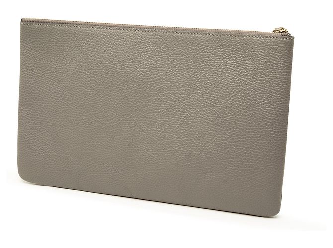 Bamboo Clutch Gucci de piel de becerro gris con borla de bambú - vista 2