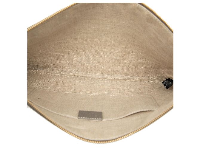 Bamboo Clutch Gucci de piel de becerro gris con borla de bambú - vista 4