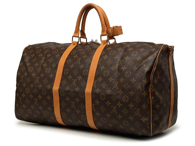 Sac de voyage Louis Vuitton Monogram Keepall Bandouliere 55 Marron - vue 2