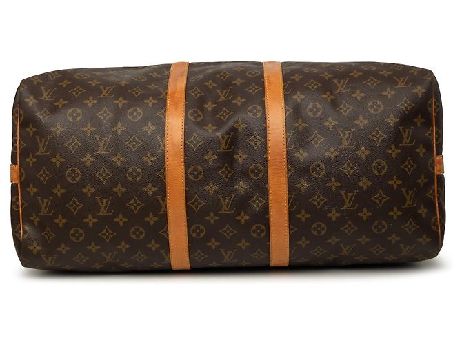 Sac de voyage Louis Vuitton Monogram Keepall Bandouliere 55 Marron - vue 3