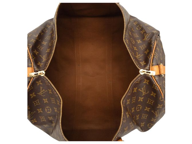 Sac de voyage Louis Vuitton Monogram Keepall Bandouliere 55 Marron - vue 4