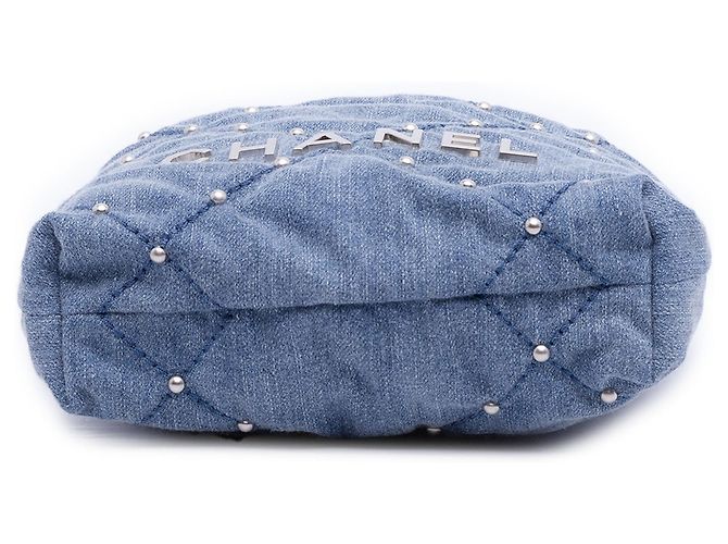 Borsa Chanel Mini Denim Studded 22 Blu - vista 3