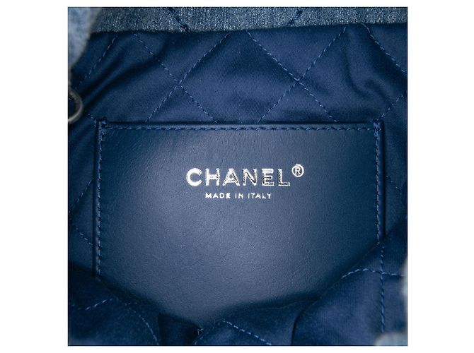 Borsa Chanel Mini Denim Studded 22 Blu - vista 5