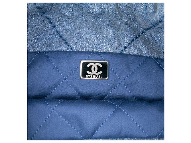Borsa Chanel Mini Denim Studded 22 Blu - vista 6