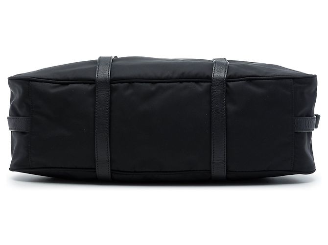 Bolsa Satchel Prada em Tessuto com acabamento em couro de bezerro macio preto - vista 3