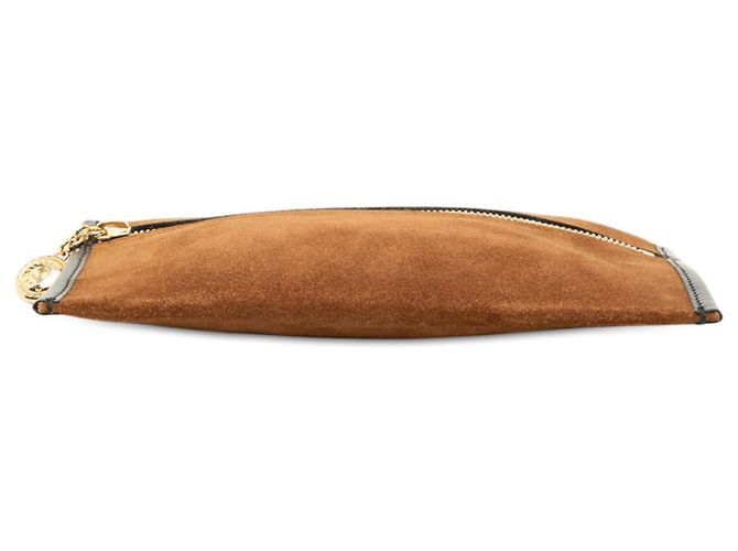 Pouch Gucci Rajah in camoscio marrone - vista 3