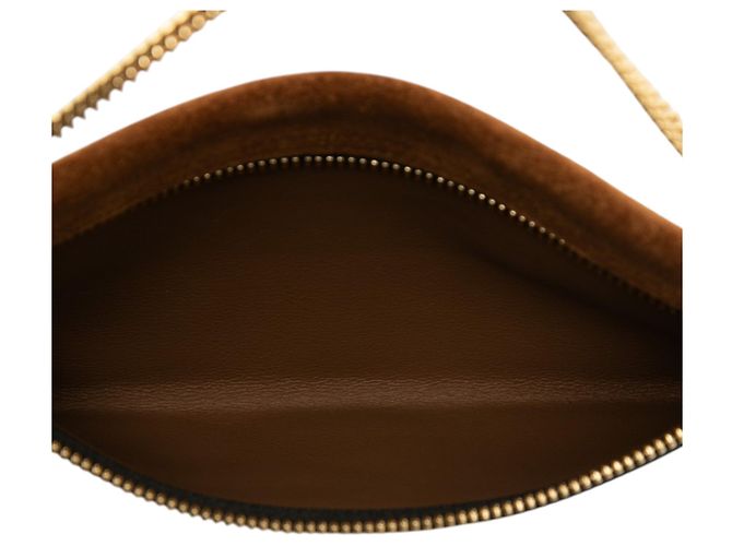 Pouch Gucci Rajah in camoscio marrone - vista 4