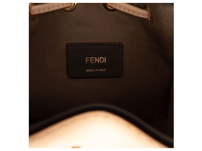 Borsa secchiello Mini Mon Tresor Fendi in vitello rosa - vista 5
