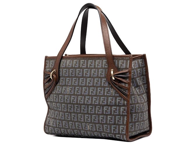 Fendi Zucchino Handtasche aus grauem Denim - Ansicht 2