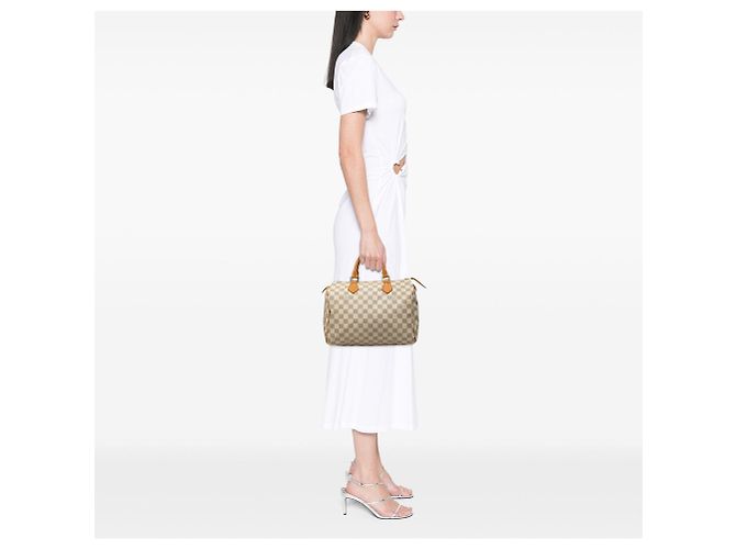 Borsa Boston Louis Vuitton Damier Azur Speedy 30 Bianca Bianco - vista 6