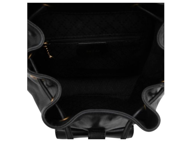 Bamboo Mini mochila Gucci em couro de bezerro preto com cordão e bambu - vista 4