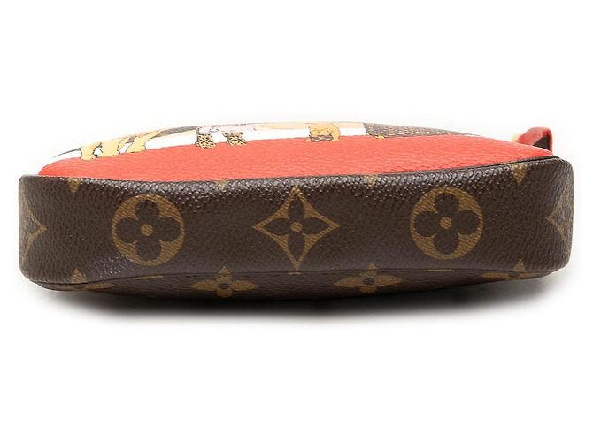 Mini Pochette Accessories Shoulder Bag Louis Vuitton Monogram Cats Christmas Animation Marrón Castaño - vista 3