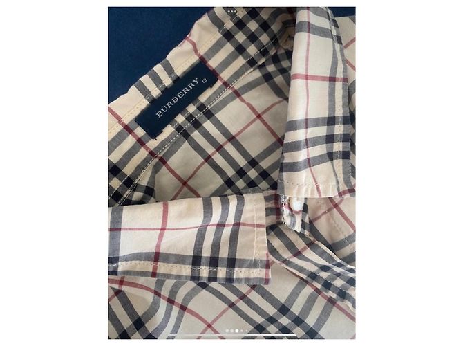 Camisa Burberry de cuadros en algodón Beige - vista 3