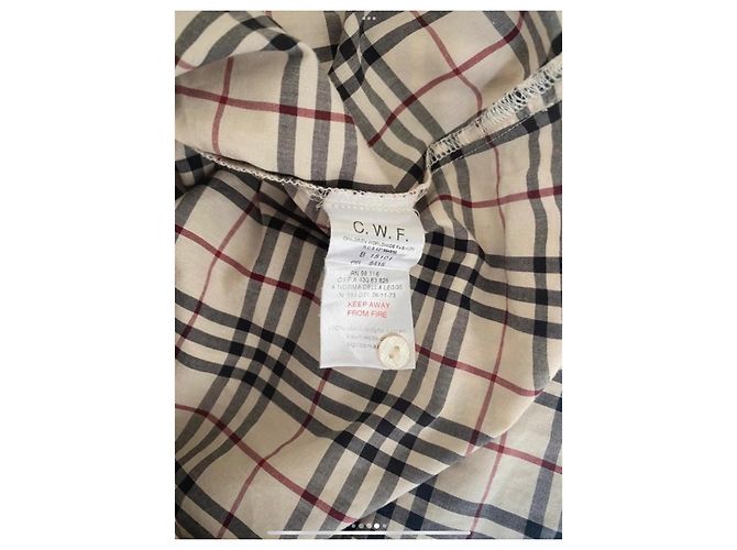 Camisa Burberry de cuadros en algodón Beige - vista 4