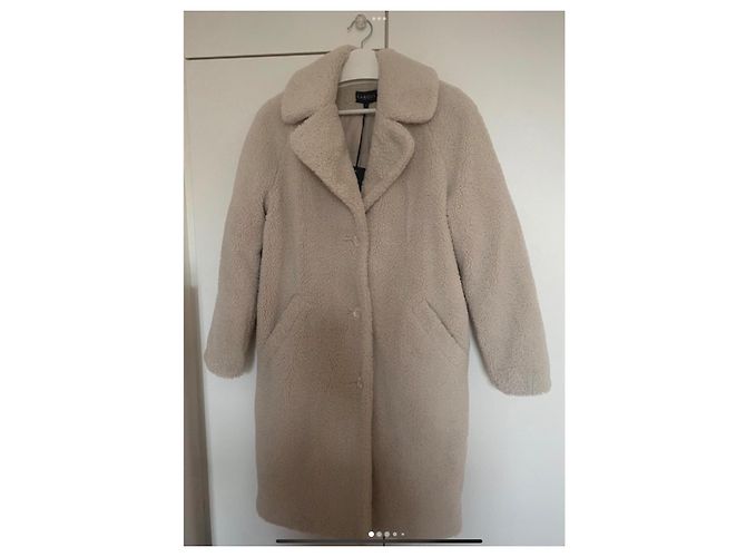 Abrigo de forro polar beige CAROLL PARIS - vista 2