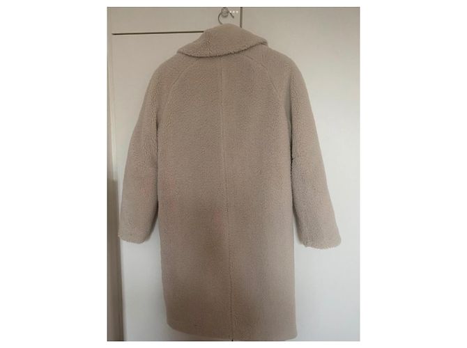 Abrigo de forro polar beige CAROLL PARIS - vista 3