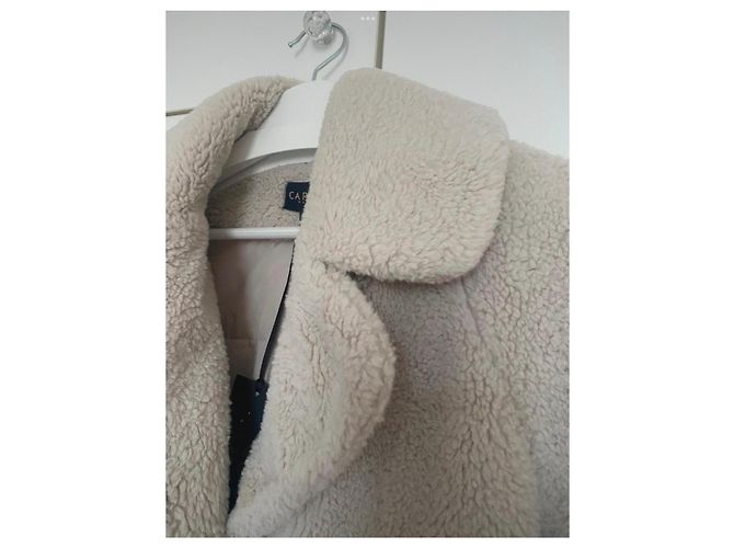 Abrigo de forro polar beige CAROLL PARIS - vista 4