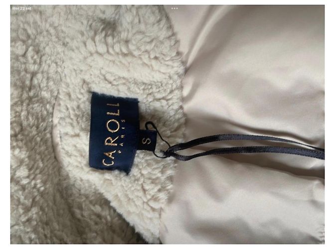 Abrigo de forro polar beige CAROLL PARIS - vista 6