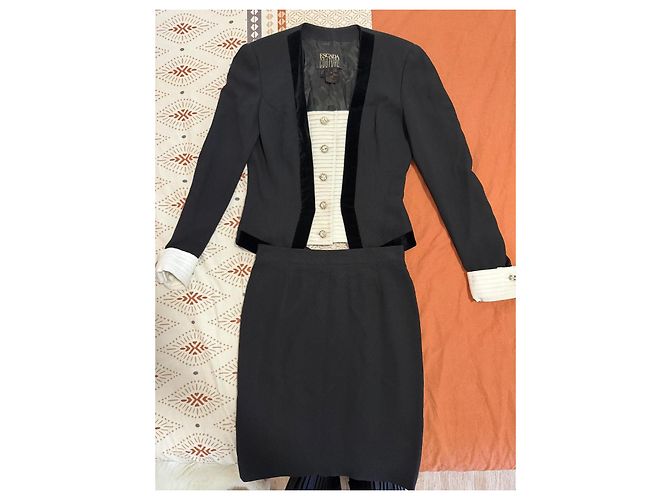 Conjunto de traje de falda y chaqueta Escada Couture Negro - vista 2