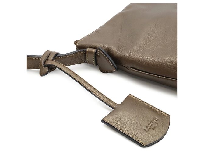 Loewe Heritage Schultertasche aus Metallic-Leder Khaki Bronze - Ansicht 10