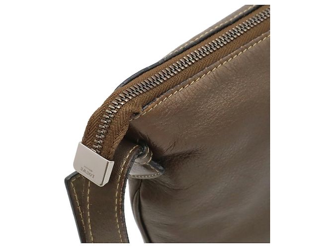 Loewe Heritage Schultertasche aus Metallic-Leder Khaki Bronze - Ansicht 8