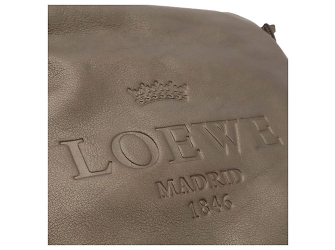 Loewe Heritage Schultertasche aus Metallic-Leder Khaki Bronze - Ansicht 9