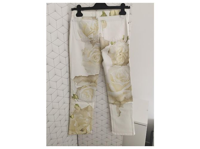 Pantalones Roberto Cavalli blancos estampado floral Beige - vista 2