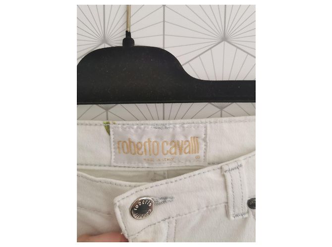 Pantalones Roberto Cavalli blancos estampado floral Beige - vista 3