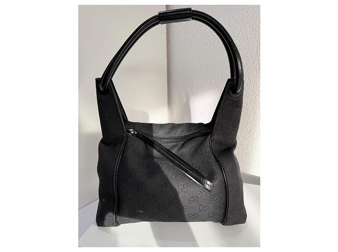 Gucci Borsa a tracolla GG Canvas Monogram Denim Nero - vista 10