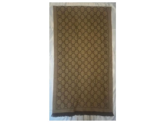 Gucci Bufanda GG Supreme Lana Marrón Castaño - vista 3