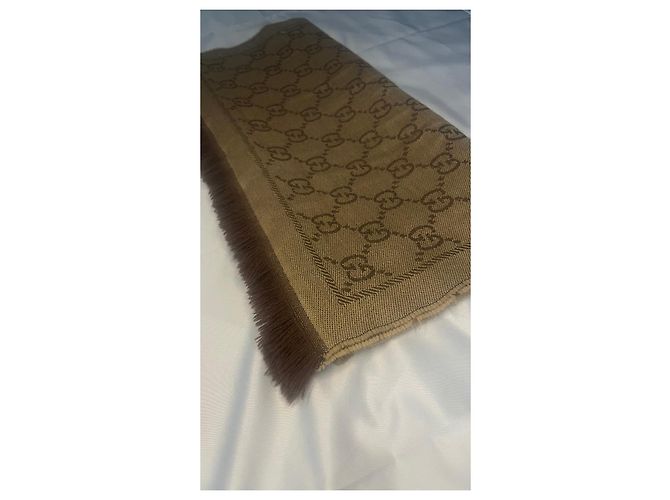 Gucci Bufanda GG Supreme Lana Marrón Castaño - vista 6