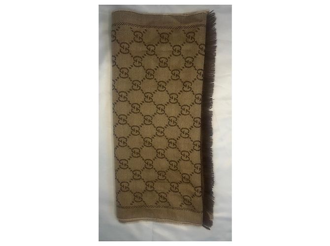 Gucci Bufanda GG Supreme Lana Marrón Castaño - vista 7